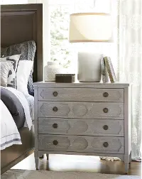 Modern Eclectic Smoke Gray 4 Drawer Chest