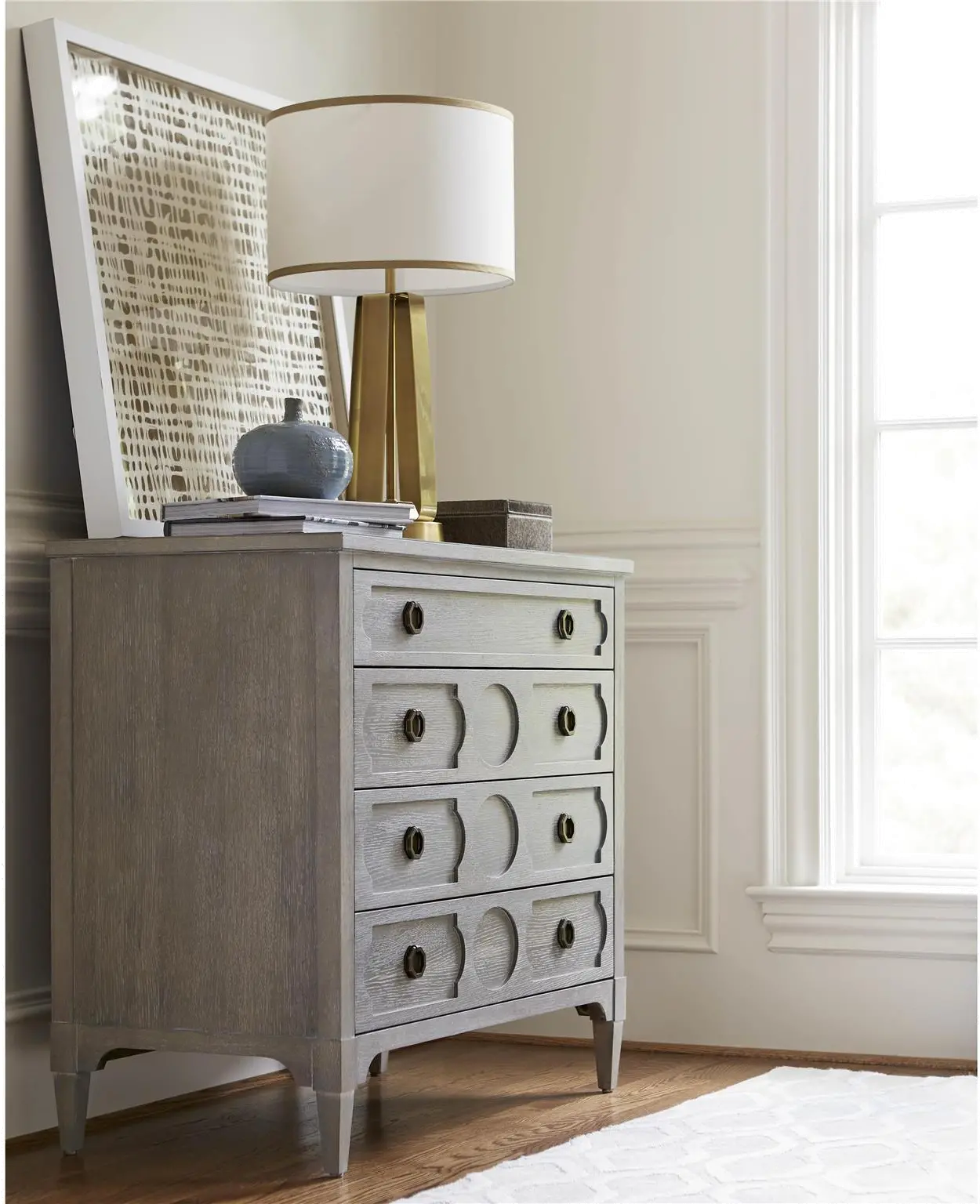 Modern Eclectic Smoke Gray 4 Drawer Chest-2