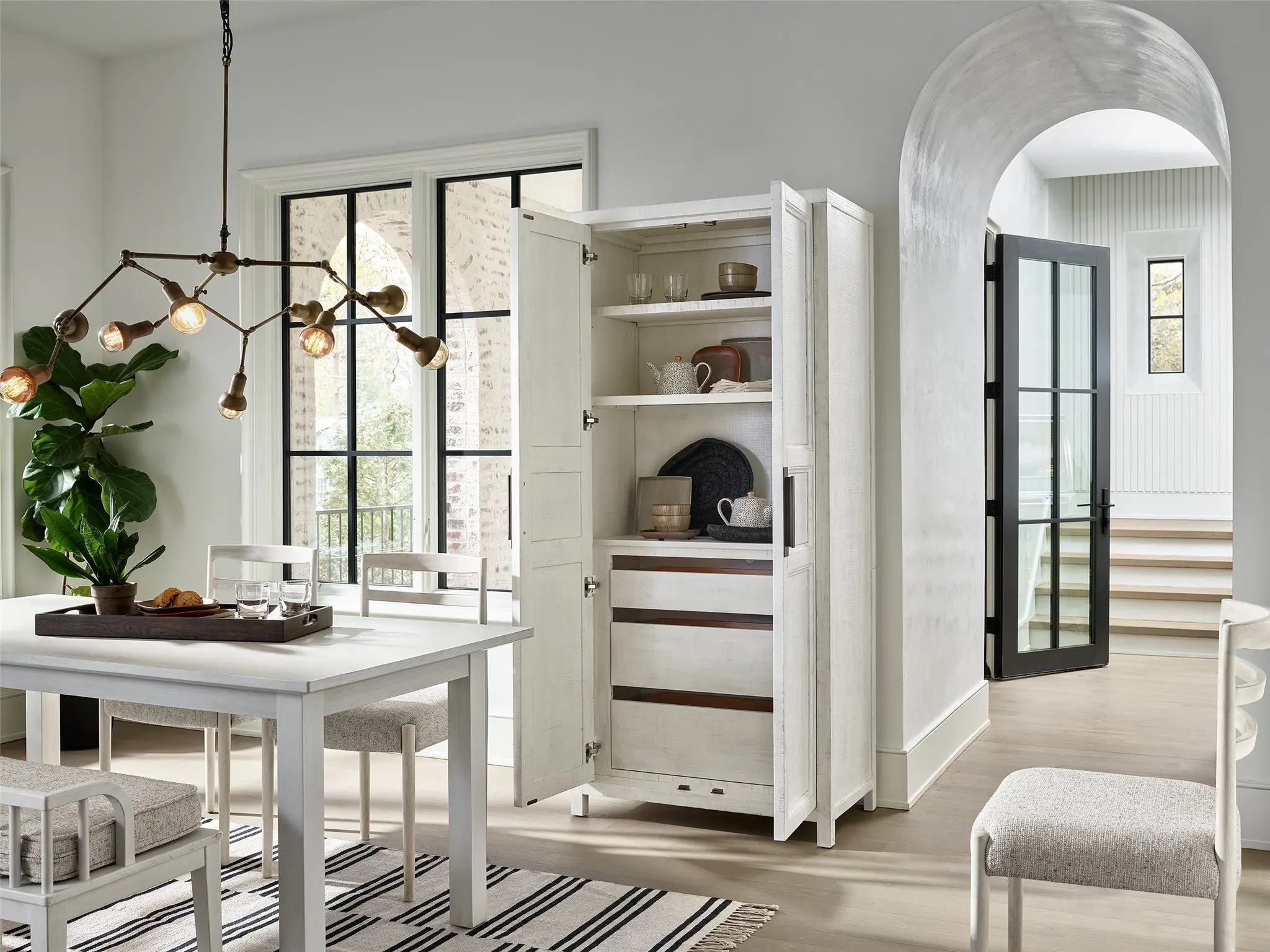 Modern Eclectic Cream Utility Cabinet-4