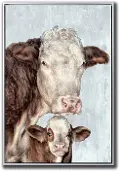 Cow Family Framed Canvas Wall Art