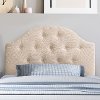 Calera Contemporary Twin Tufted Cream Fabric Headboard