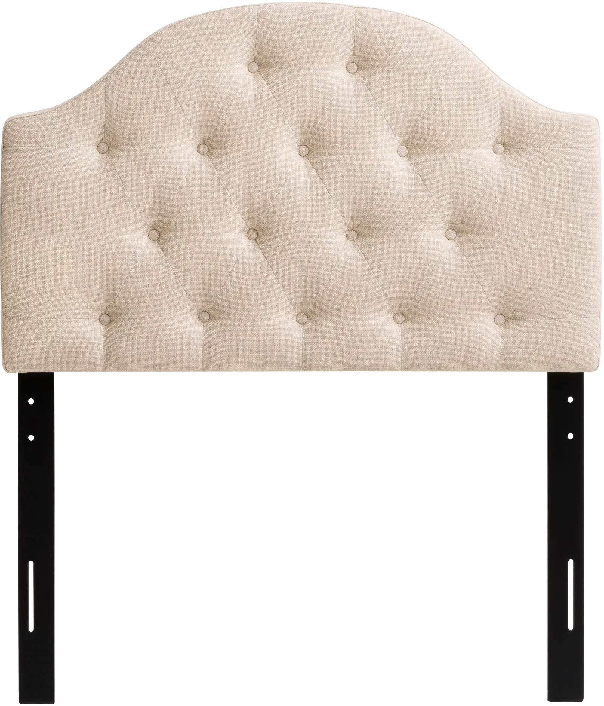 Calera Contemporary Twin Tufted Cream Fabric Headboard-2