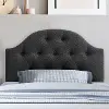 Calera Twin Tufted Dark Grey Fabric Headboard