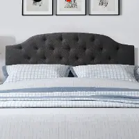 Calera King Tufted Dark Grey Fabric Headboard