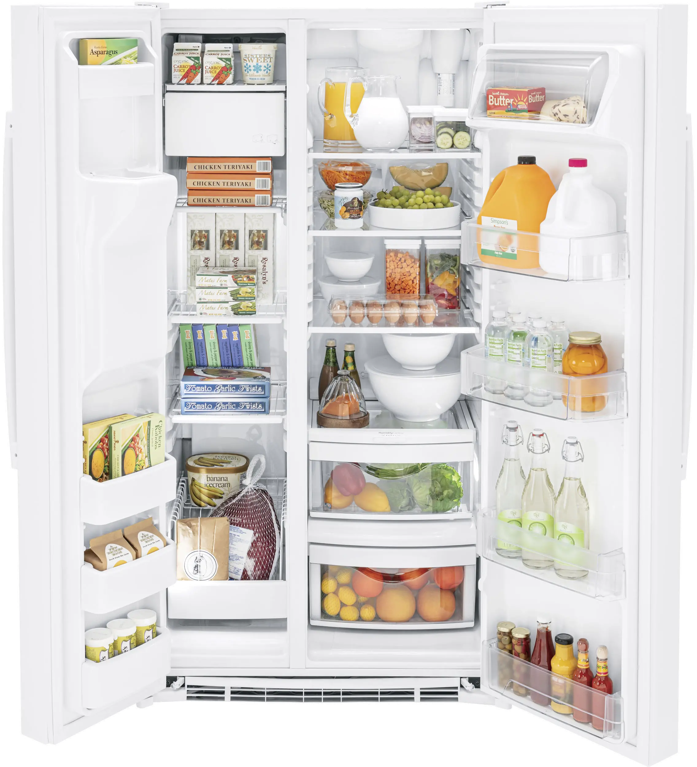 GSS25GGPWW GE 25.1 cu ft Side by Side Refrigerator - White-3