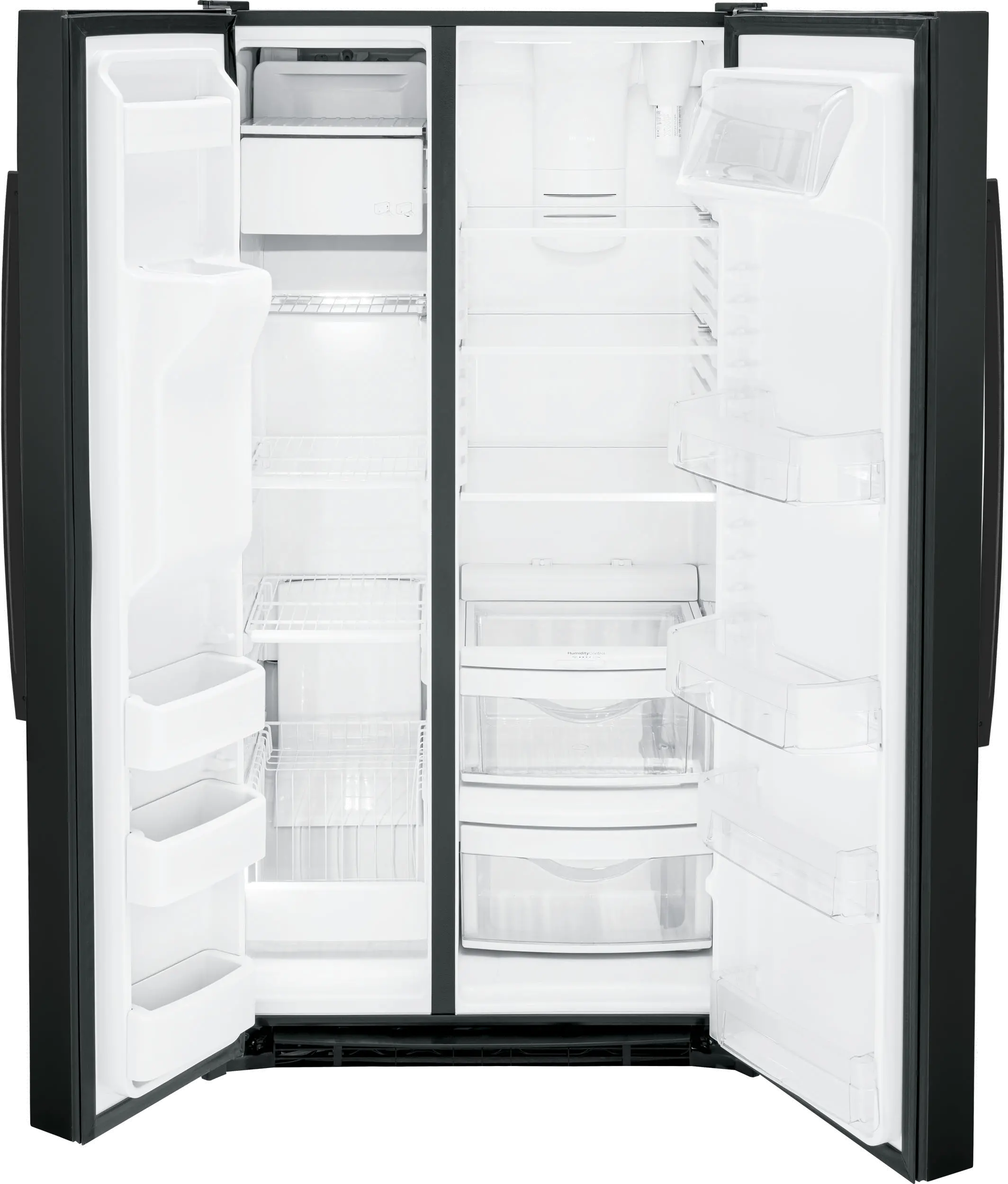 GSS25GGPBB GE 25.1 cu ft Side by Side Refrigerator - Black-3