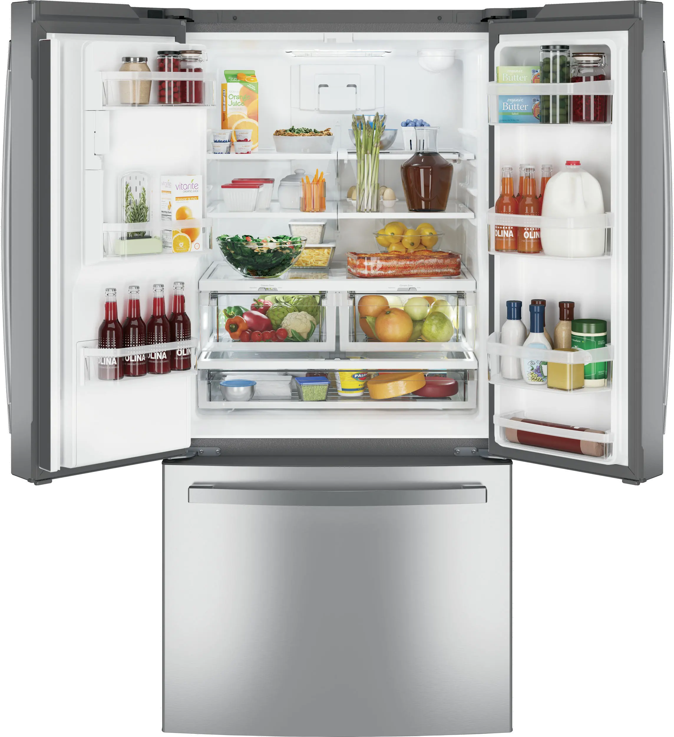 GFE24JYKFS GE 23.6 cu ft French Door Refrigerator - 33 W Stainless Steel-2
