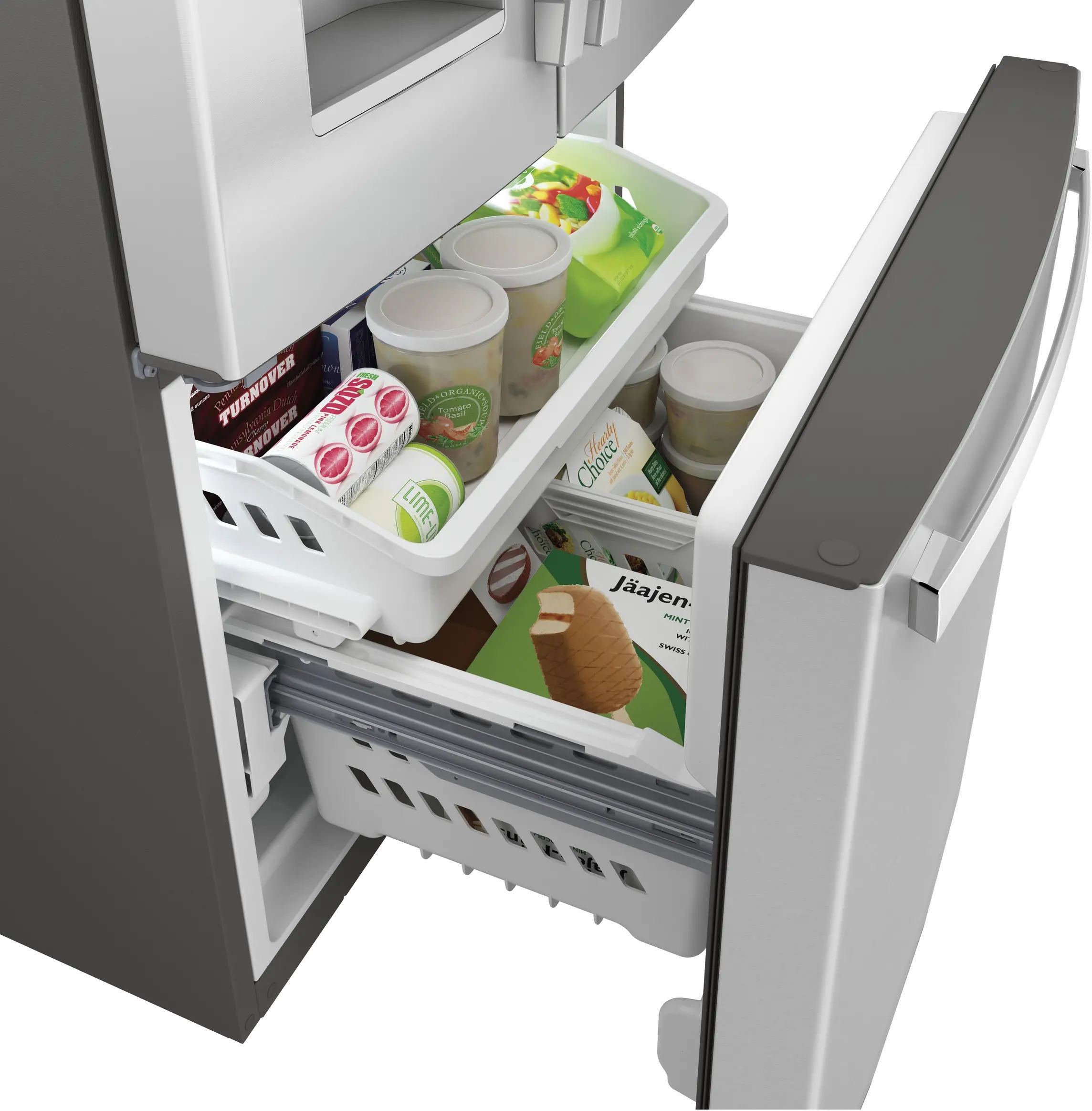 GFE24JYKFS GE 23.6 cu ft French Door Refrigerator - 33 W Stainless Steel-7
