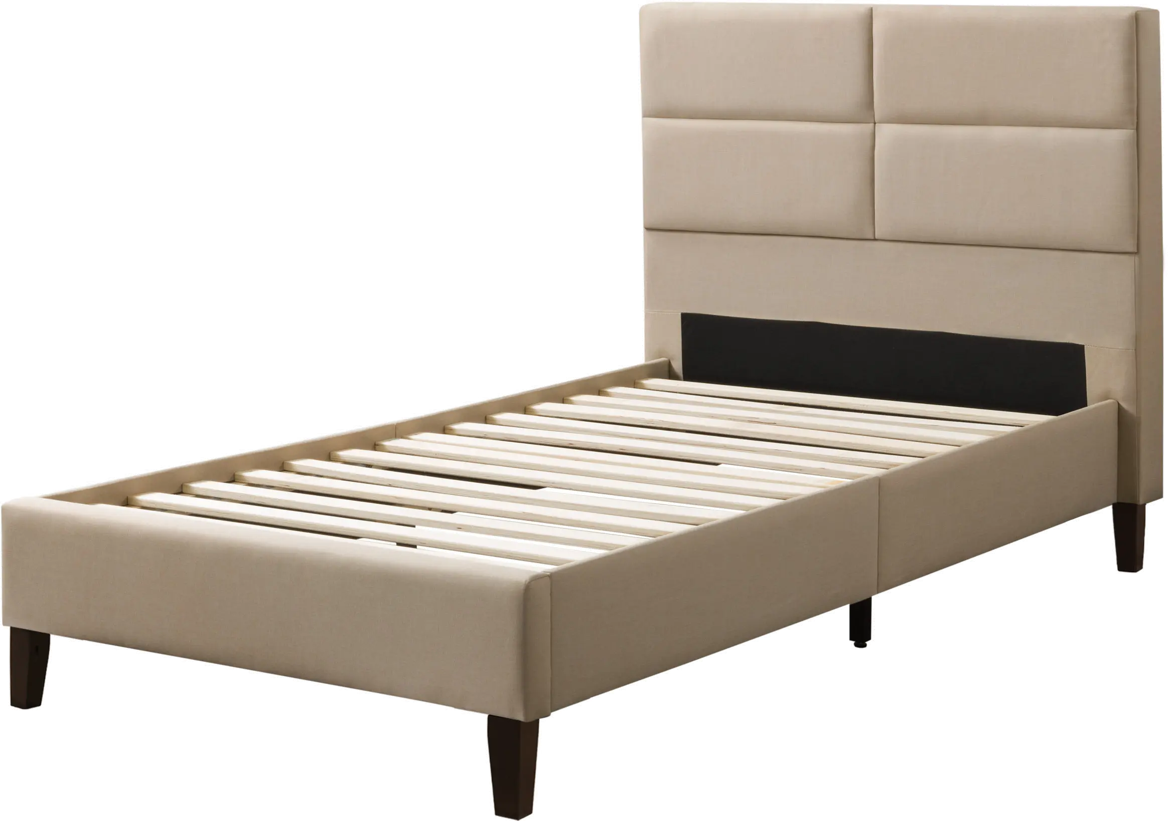 Bellevue Contemporary Twin Cream Upholstered Panel Bed-2
