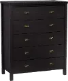 Boston Contemporary Black 5-Drawer Dresser
