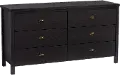 Boston Contemporary Black Six Drawer Dresser