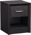 Newport Contemporary Black One Drawer Nightstand