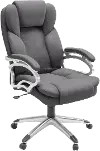 Workspace Contemporary Grey Leatherette Executive Office Chair