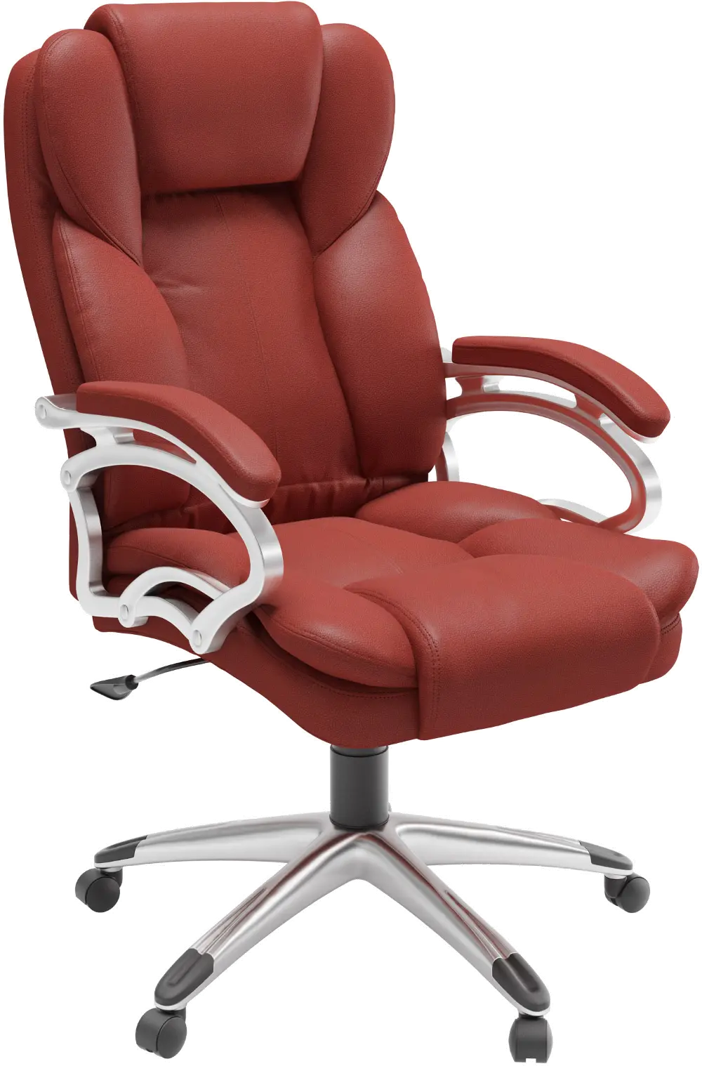 Workspace Contemporary Red Leatherette Executive Office Chair-1