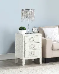 Modern Eclectic White Nightstand