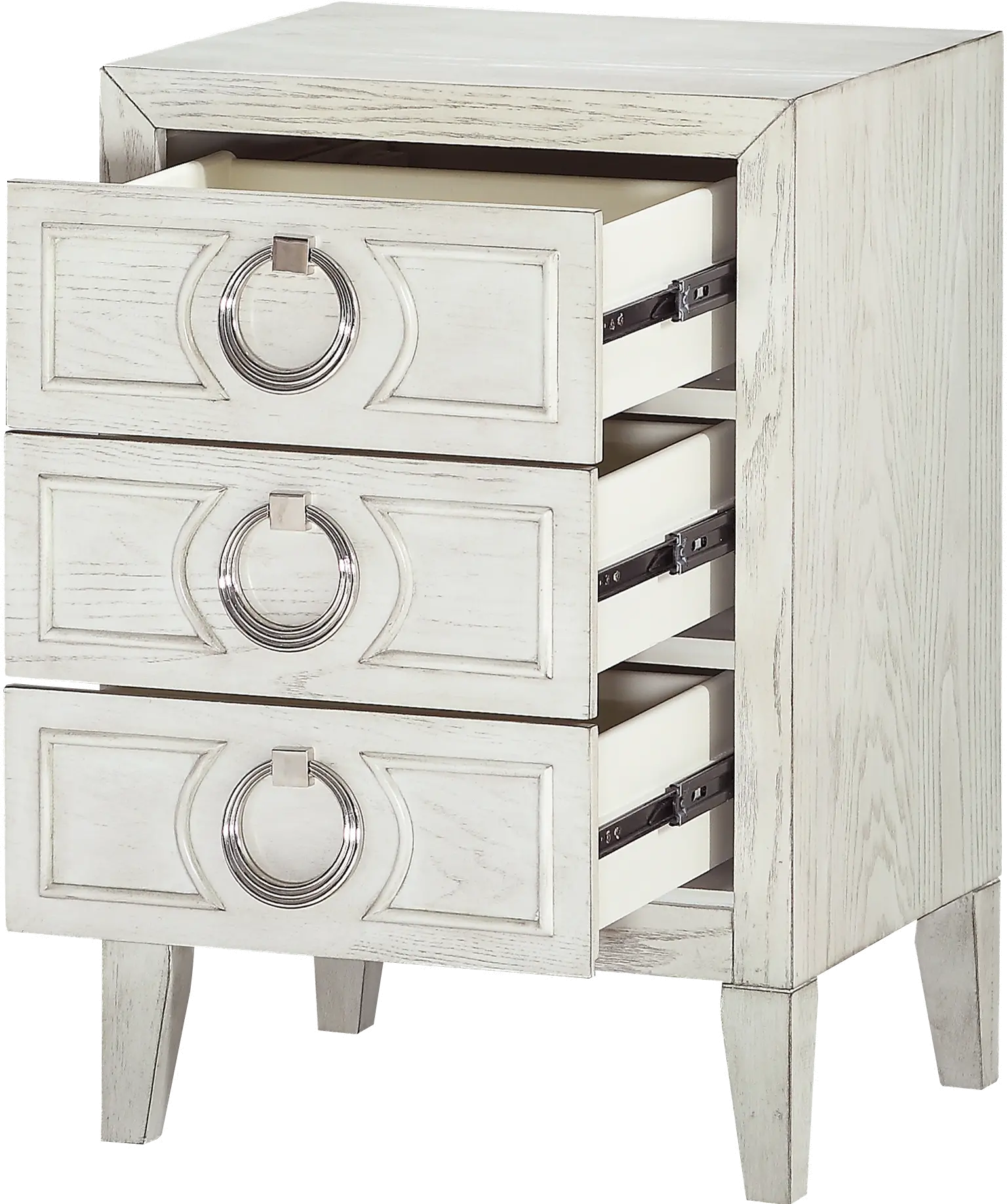 Modern Eclectic White Nightstand-4