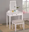 Iris White Vanity Table and Stool Set