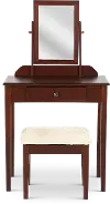 Iris Espresso Vanity Table and Stool Set