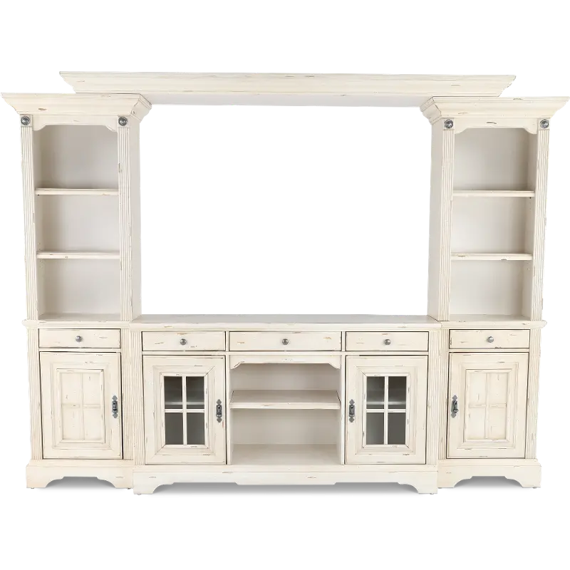 Mountain Breeze Maple White Entertainment Wall