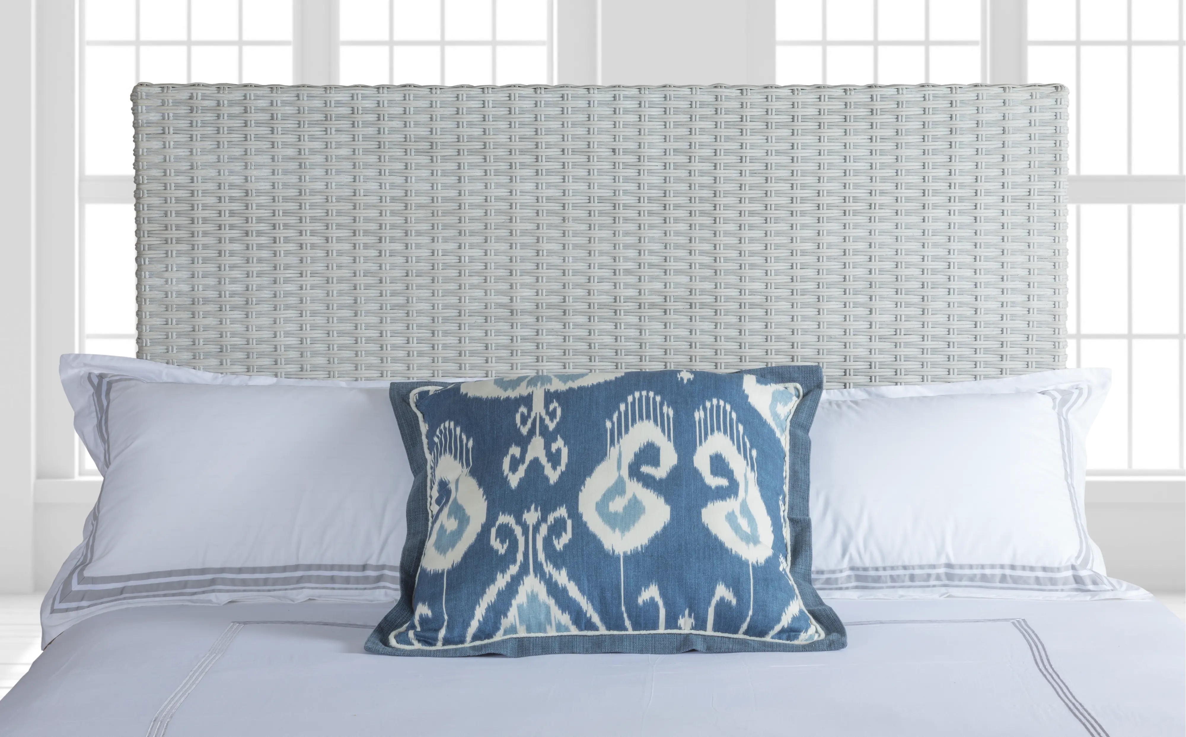 Panama Jack White Rattan King Headboard-1