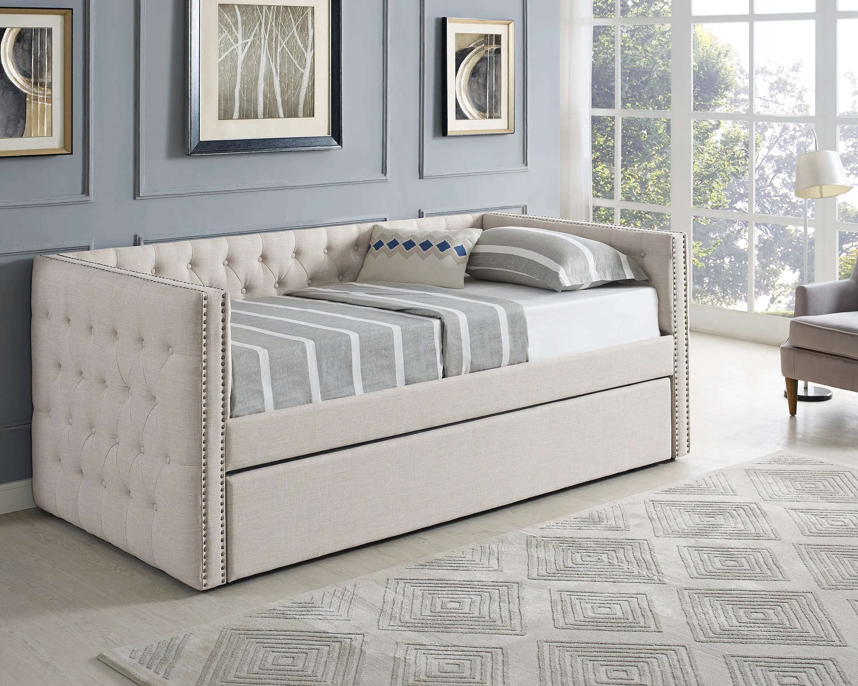 Trina Ivory Twin Daybed with Trundle-2