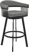 Chelsea Black and Gray Swivel Counter Stool
