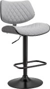 Leland Gray and Black Adjustable Swivel Bar Stool