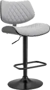 LCLEBABLGR Leland Gray and Black Adjustable Swivel Bar Stool