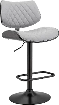 Leland Gray and Black Adjustable Swivel Bar Stool