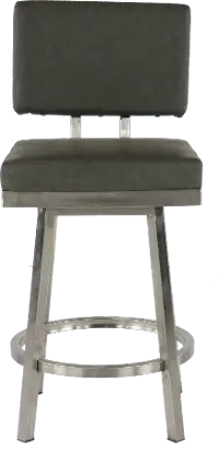Balboa Brushed Steel Counter Height Stool