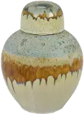 Enzo 11.25 Blue and Rust Jar With Lid