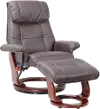 Ventura Scandinavian Brown Leather Recliner with Ottoman