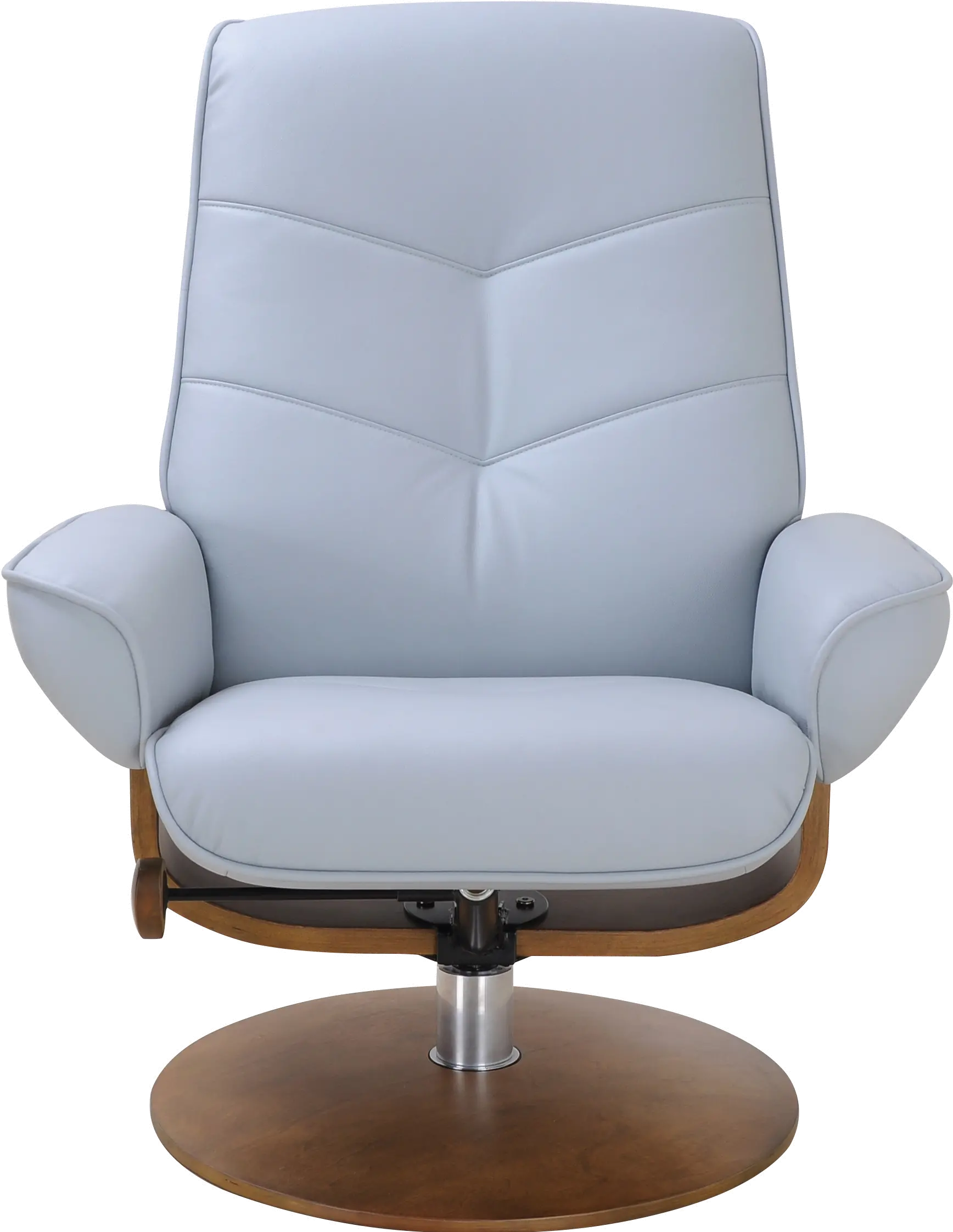 Auburn Scandinavian Sky Blue Polyester Recliner with Ottoman-4