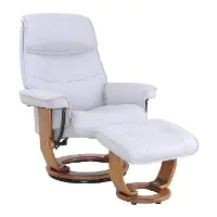 Katy Scandinavian Light Gray Polyester Recliner with Ottoman