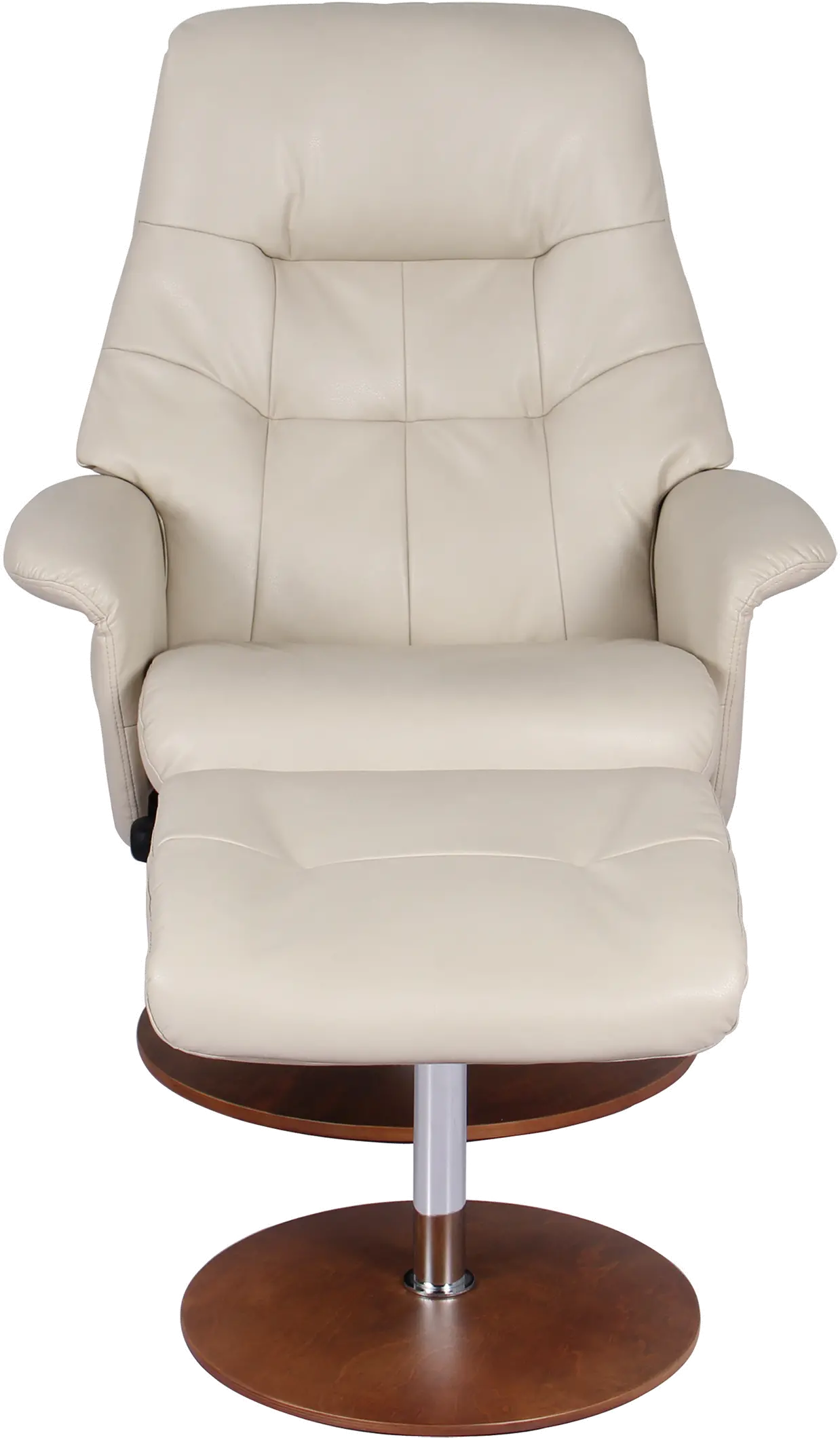 Carter Scandinavian Taupe Vinyl Recliner with Ottoman-3