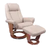 Windsor Scandinavian Sand Polyester Recliner with Ottoman
