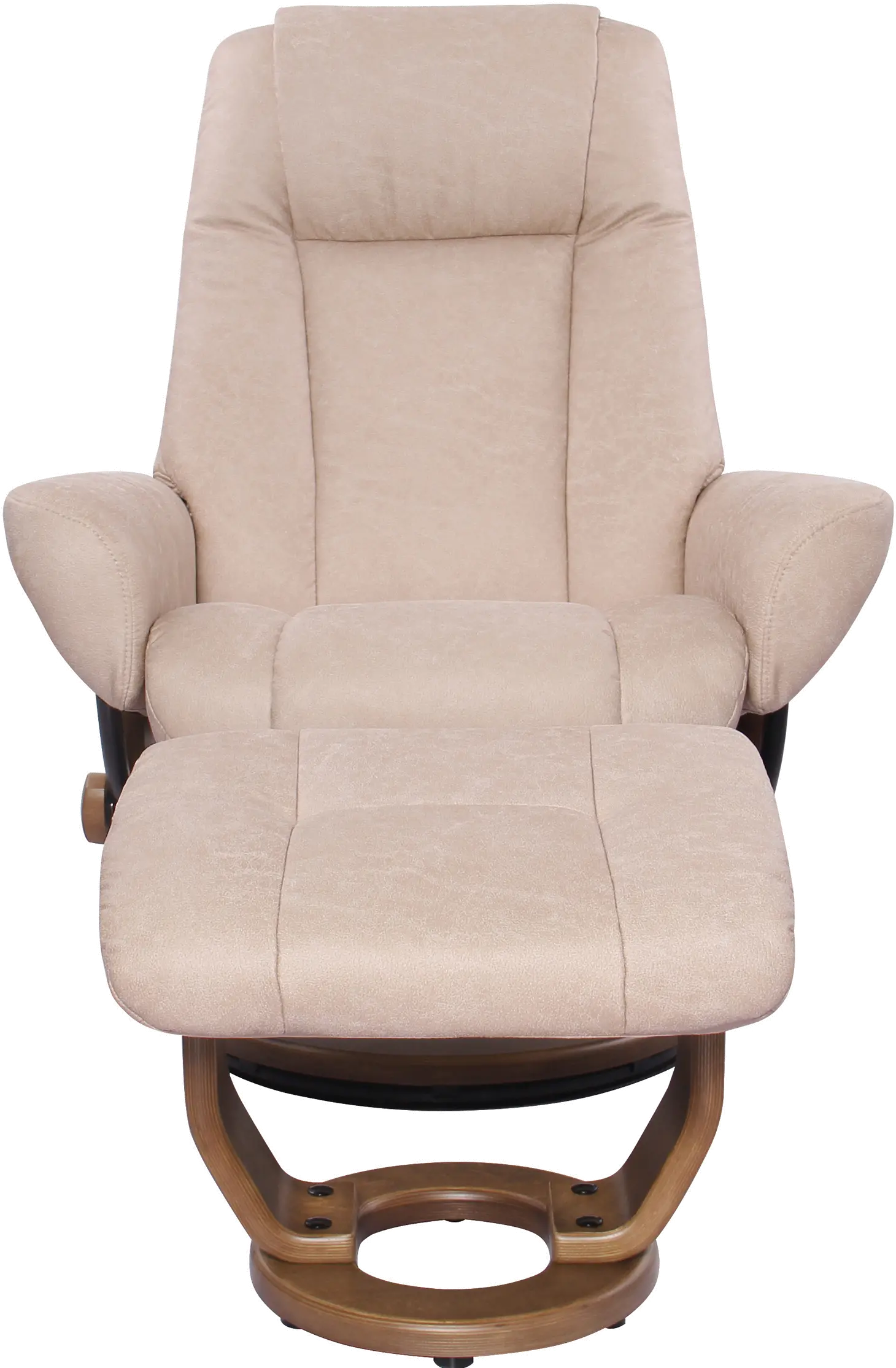Windsor Scandinavian Sand Polyester Recliner with Ottoman-2