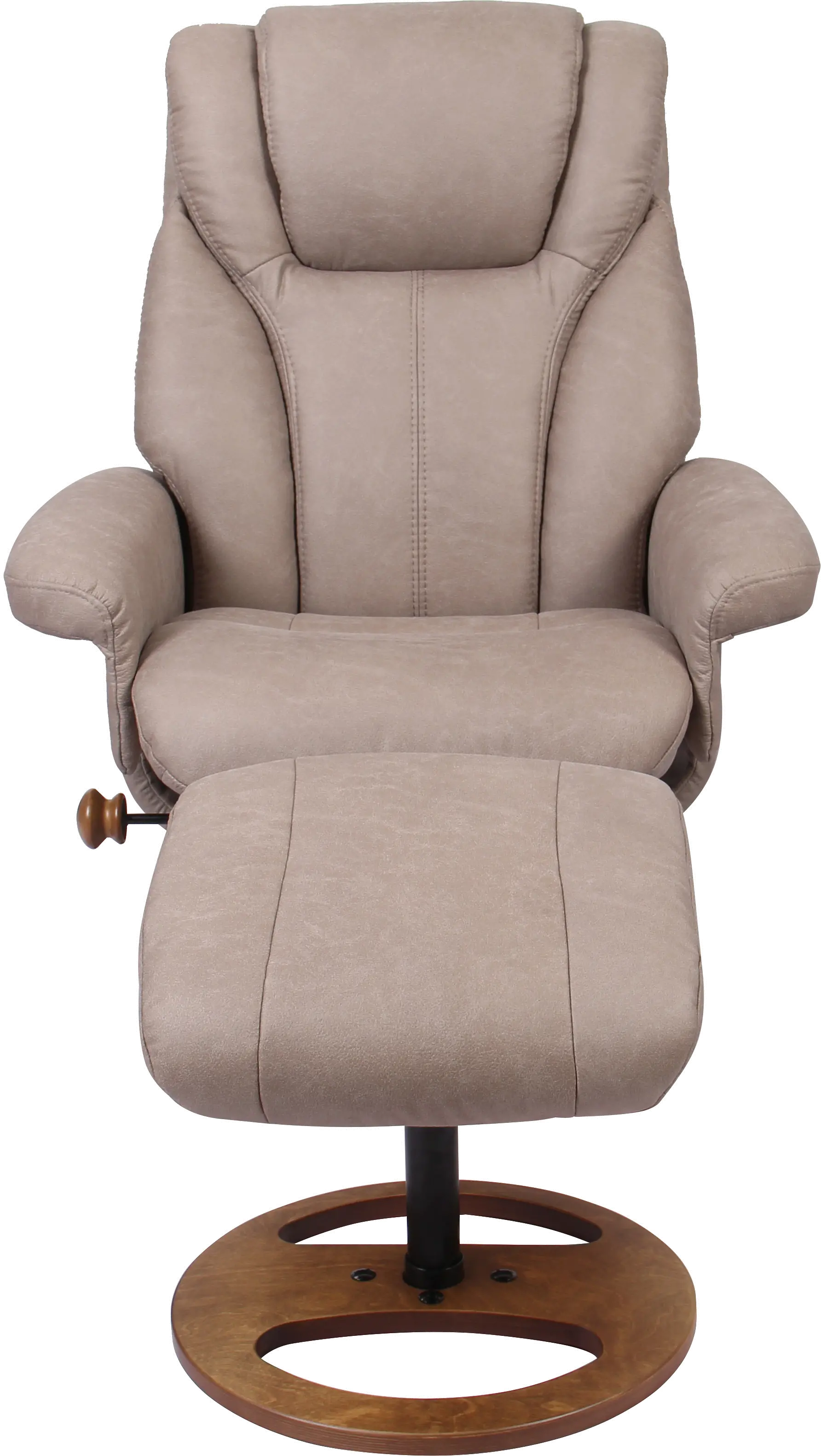 Lyric Scandinavian Light Gray Polyester Recliner with Ottoman-2