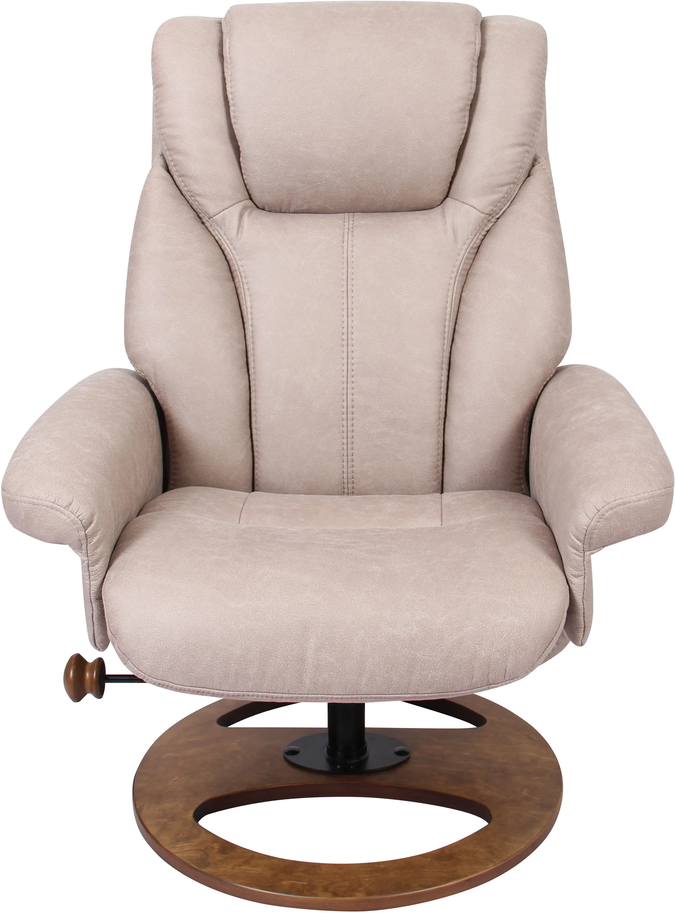 Lyric Scandinavian Light Gray Polyester Recliner with Ottoman-3