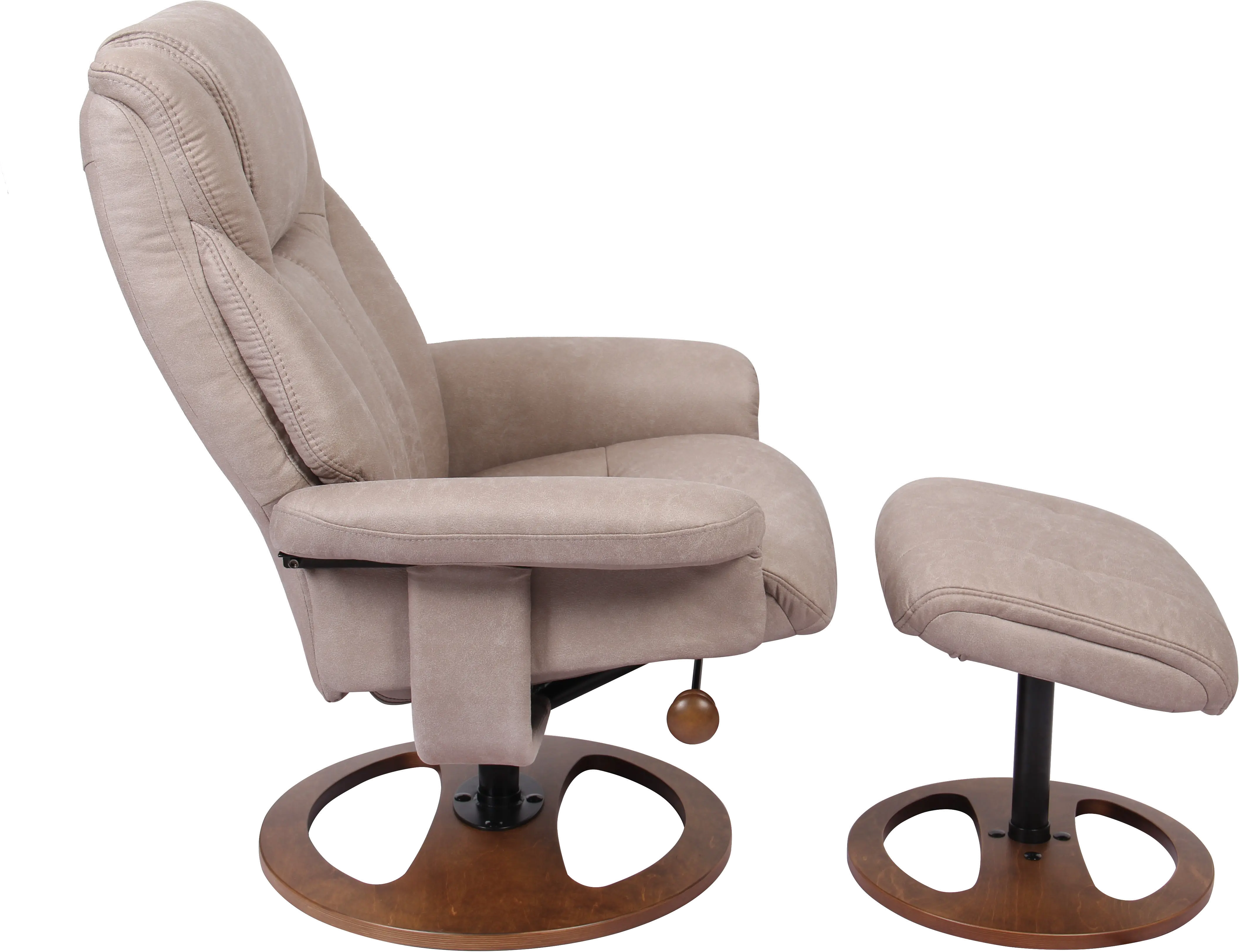 Lyric Scandinavian Light Gray Polyester Recliner with Ottoman-4