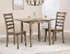 Caramel Rustic Brown 3 Piece Dining Set