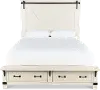 Mill River White Queen Storage Bed