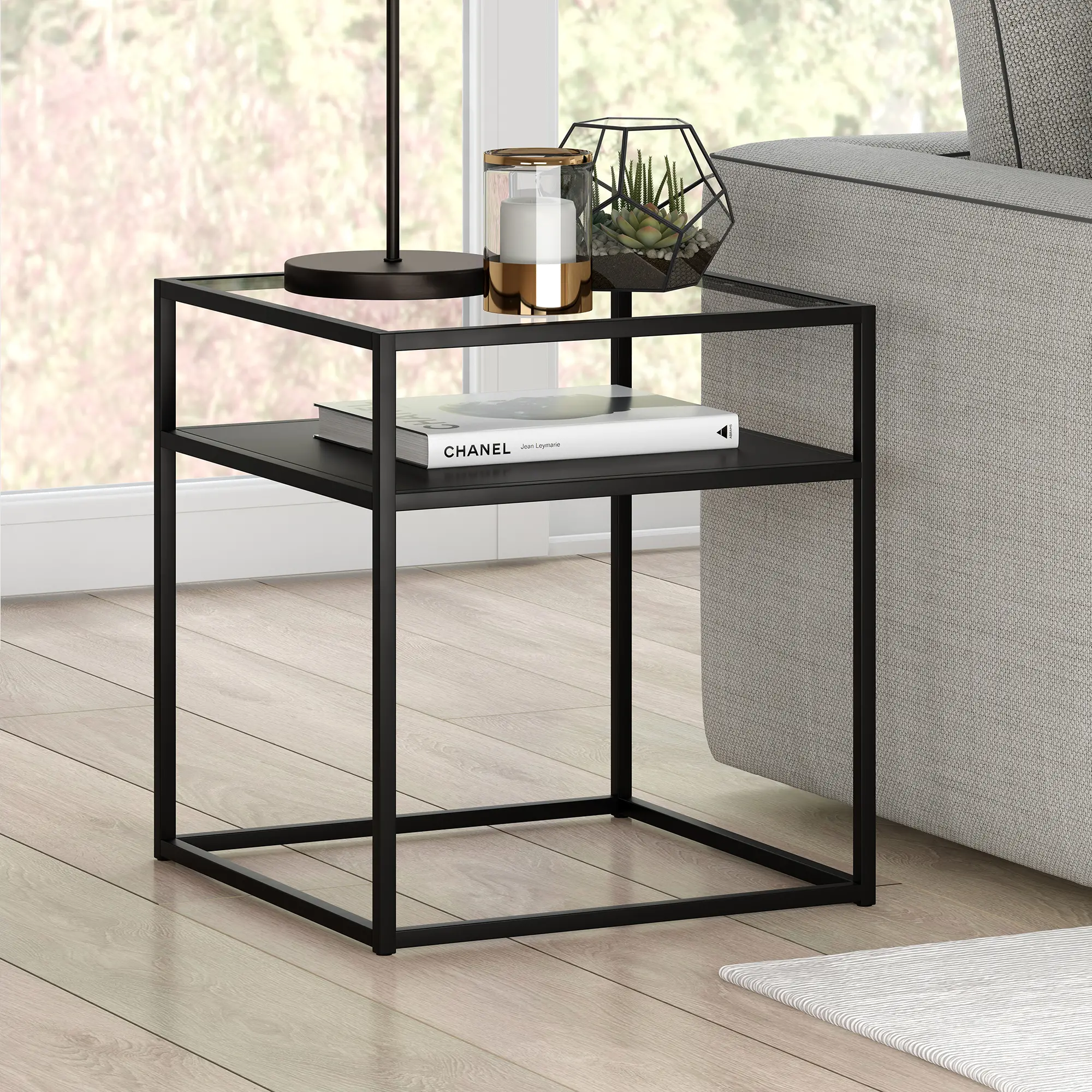 Ada Industrial Blackened Bronze Side Table-1