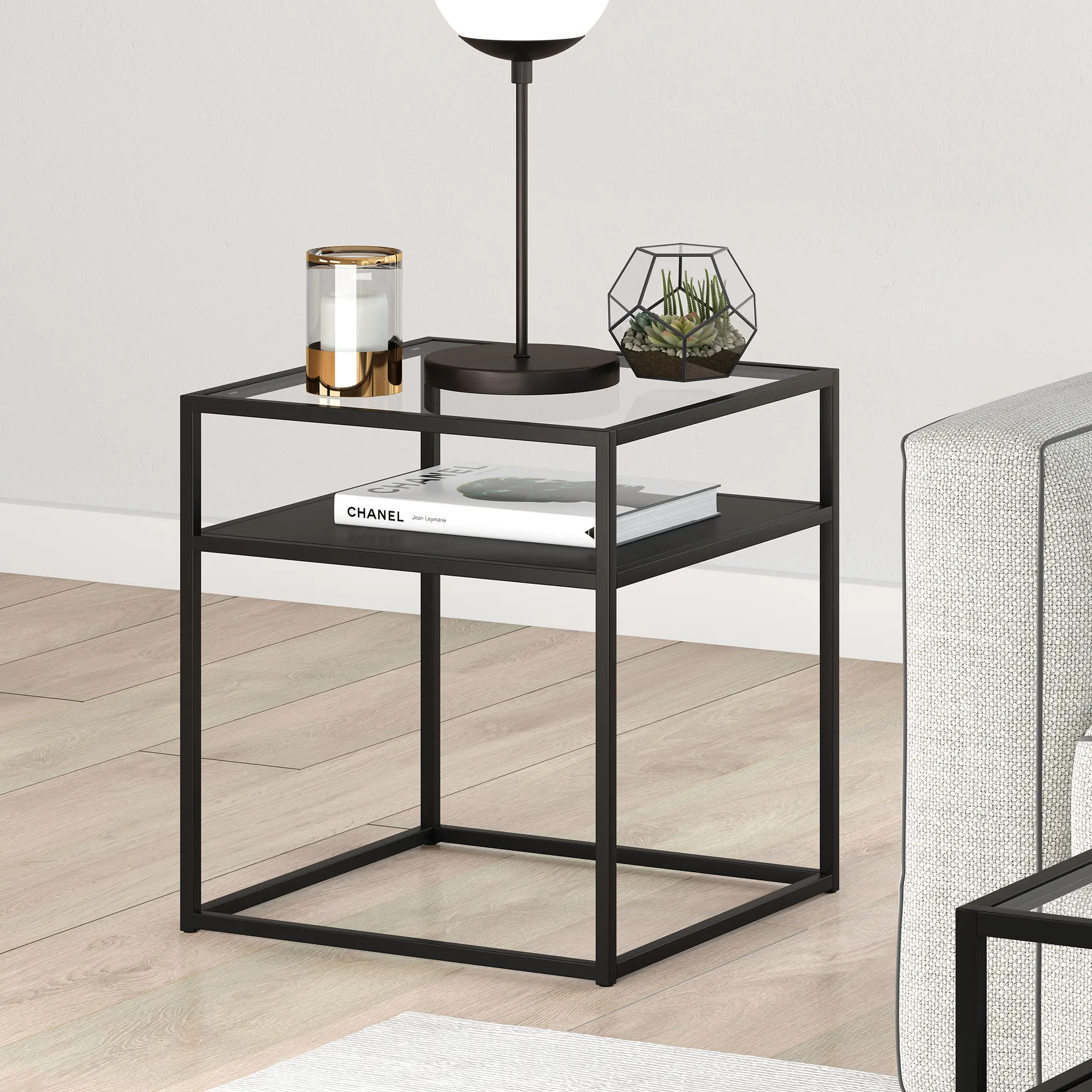 Ada Industrial Blackened Bronze Side Table-2