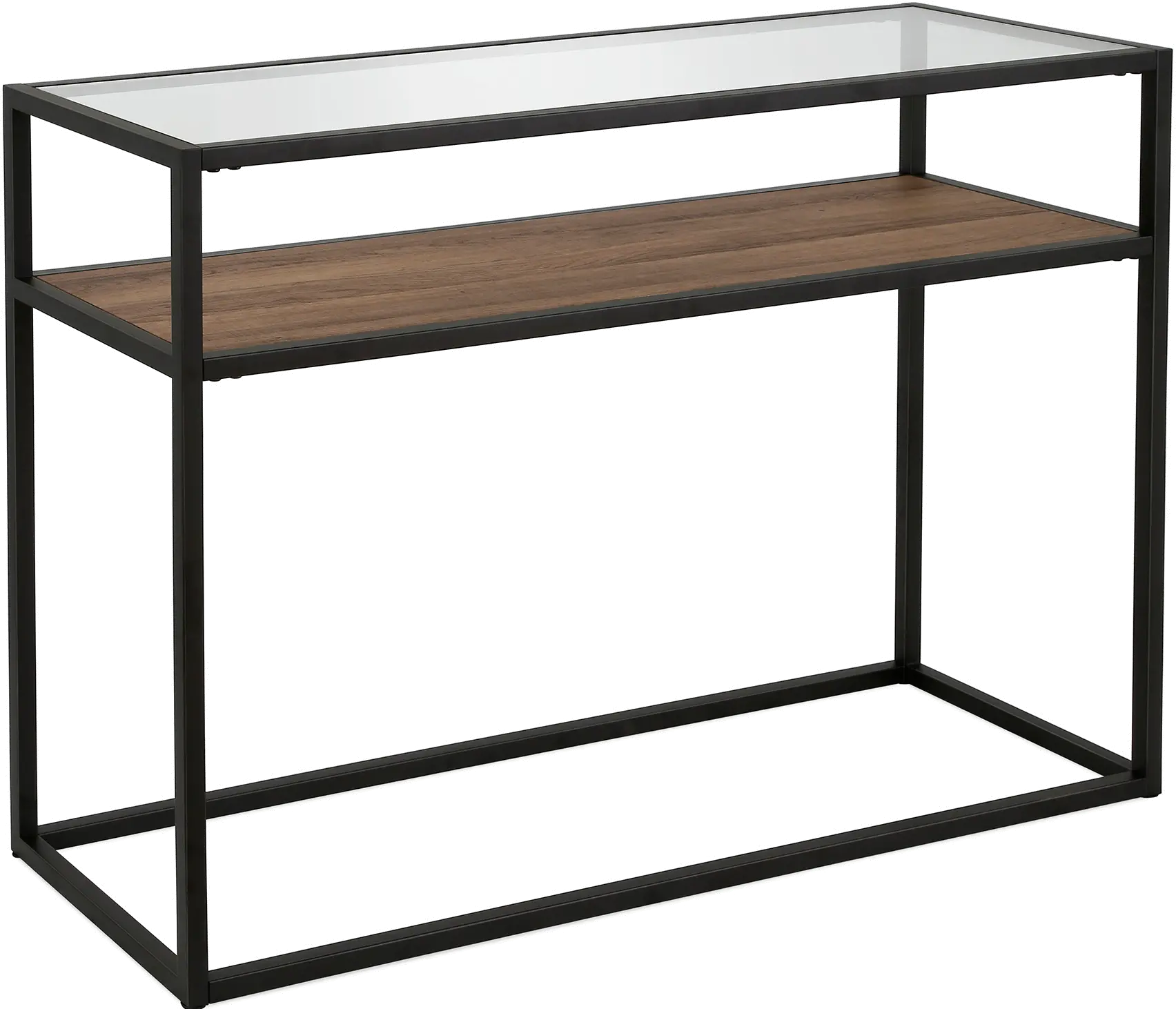 Addison Modern 42 Inch Blackened Bronze and Rustic Oak Console Table-5
