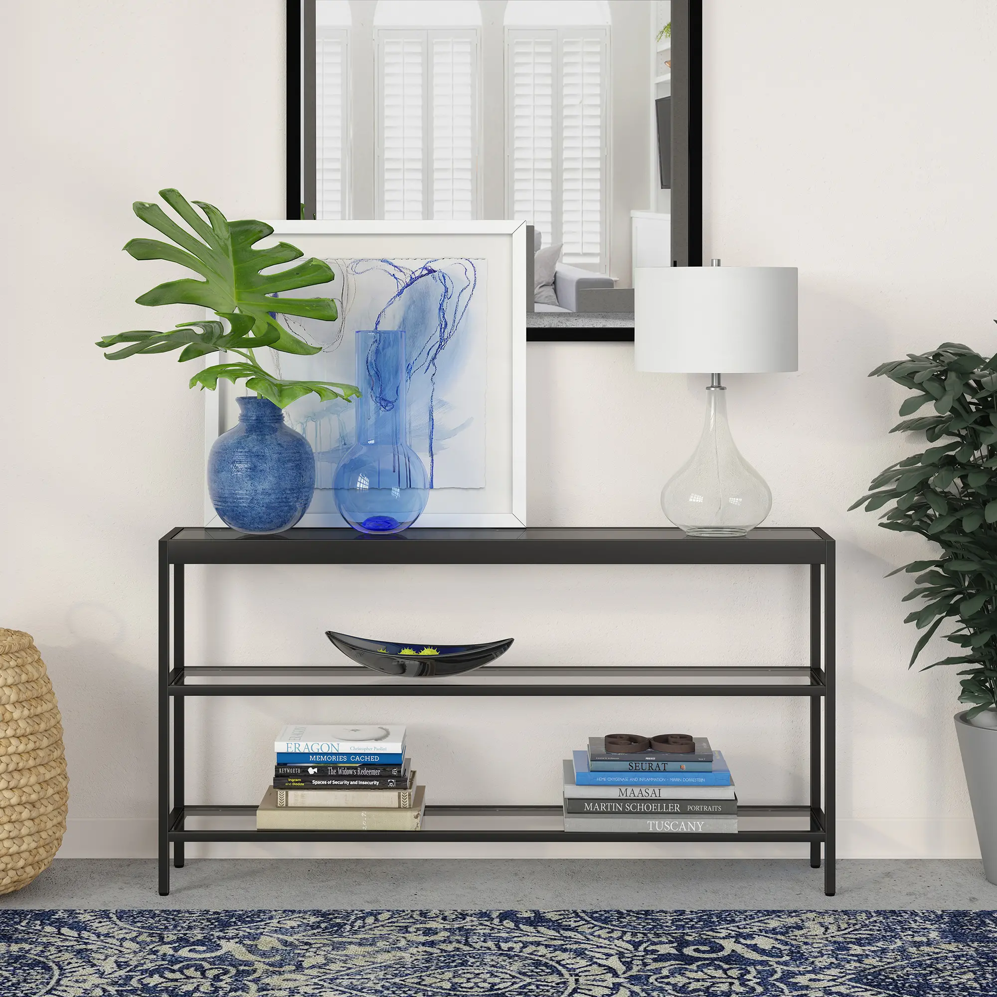 Alexis Modern 55 Inch Blackened Bronze Console Table-1