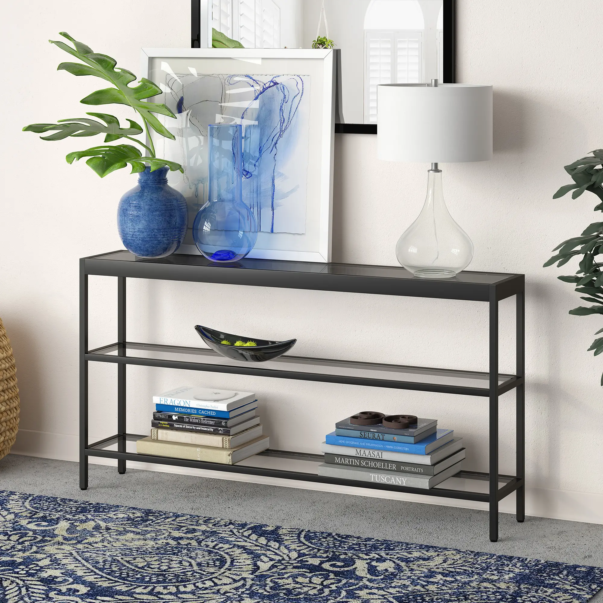 Alexis Modern 55 Inch Blackened Bronze Console Table-2