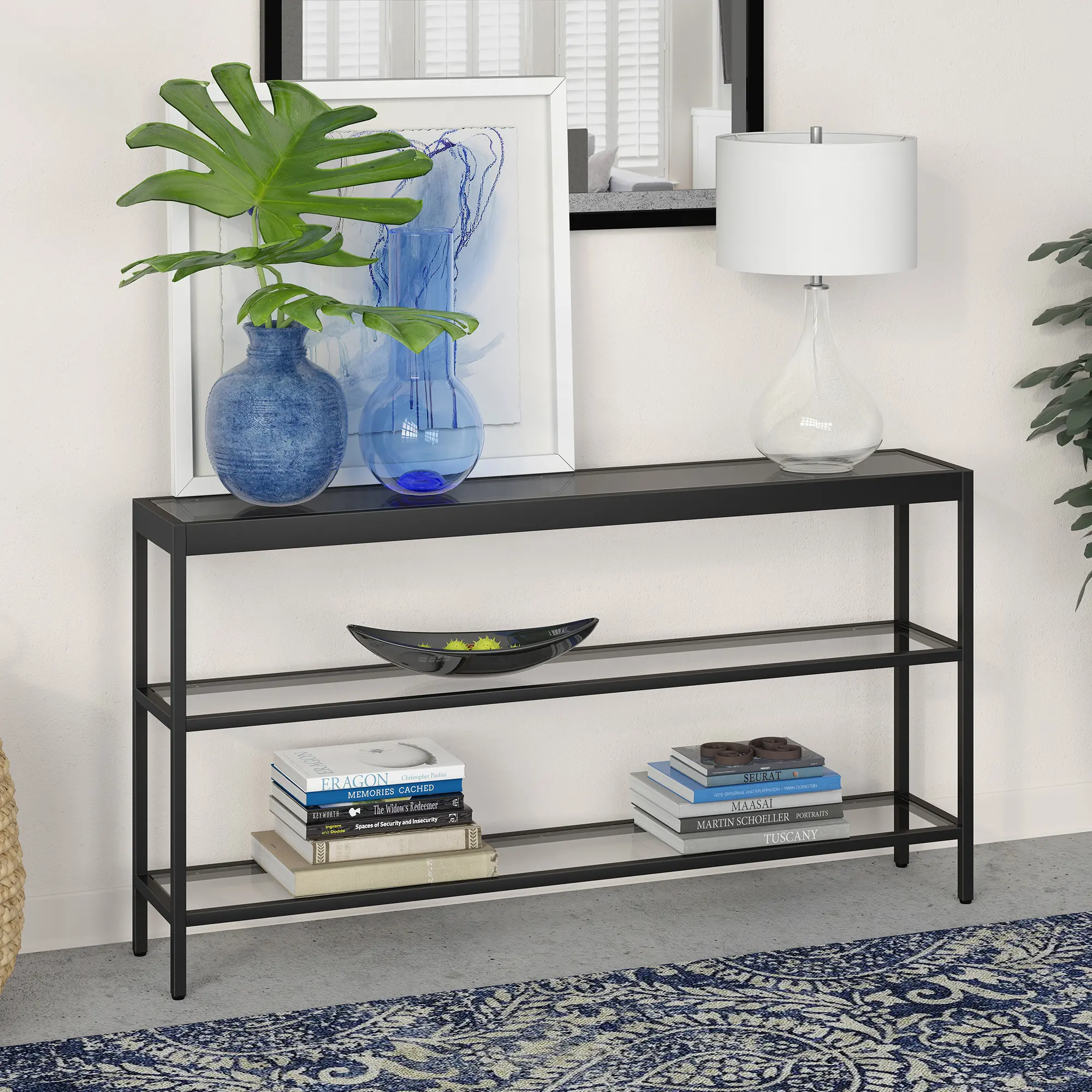 Alexis Modern 55 Inch Blackened Bronze Console Table-3