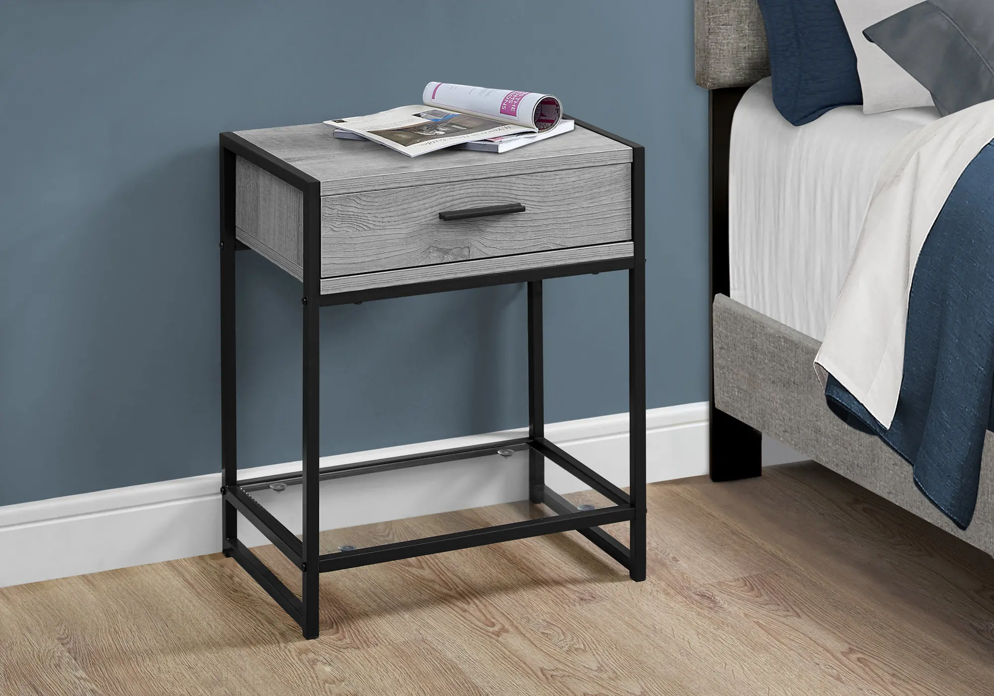 Industrial Grey One Drawer Accent Table-2