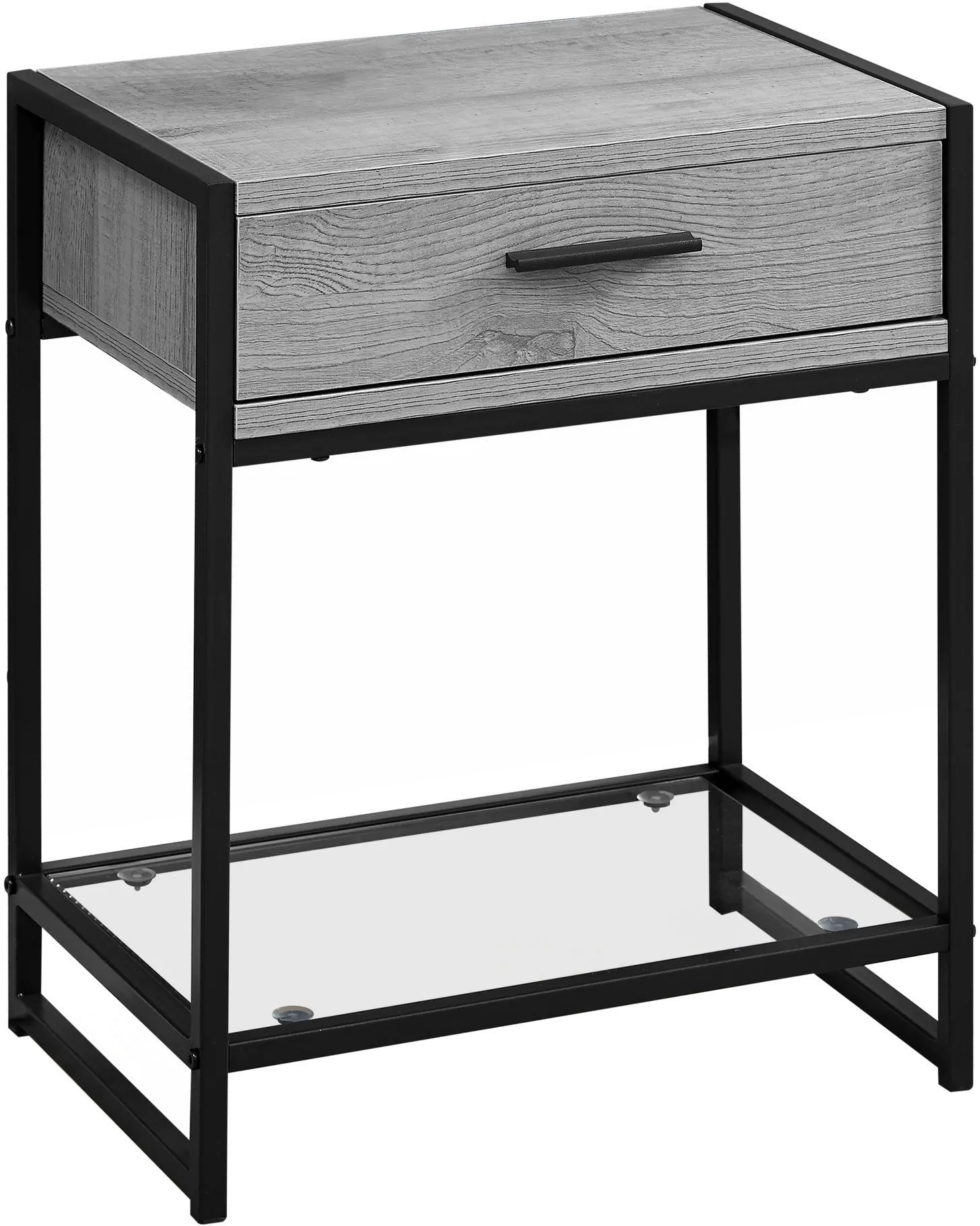Industrial Grey One Drawer Accent Table-3